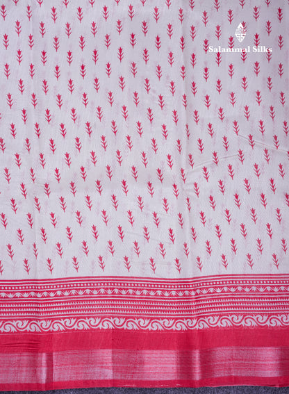 Beautiful White Mahu Silk Fancy Saree With Contrast Red Tissue Border