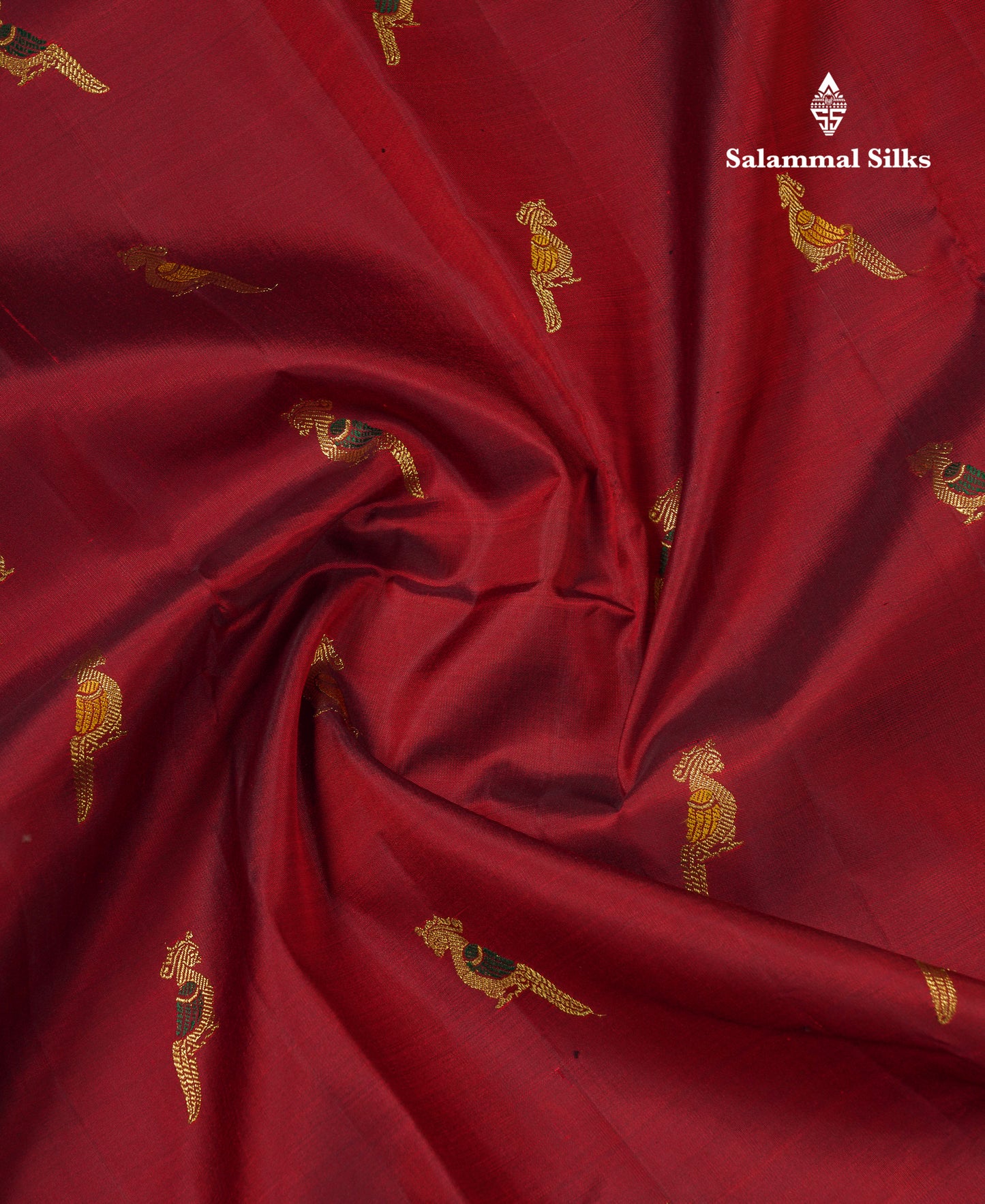 Korvai Beautiful Maroon Menakari Work Pure Kanjivaram Silk Saree With Contrast Yellow Small Traditional Medium Tissue Border