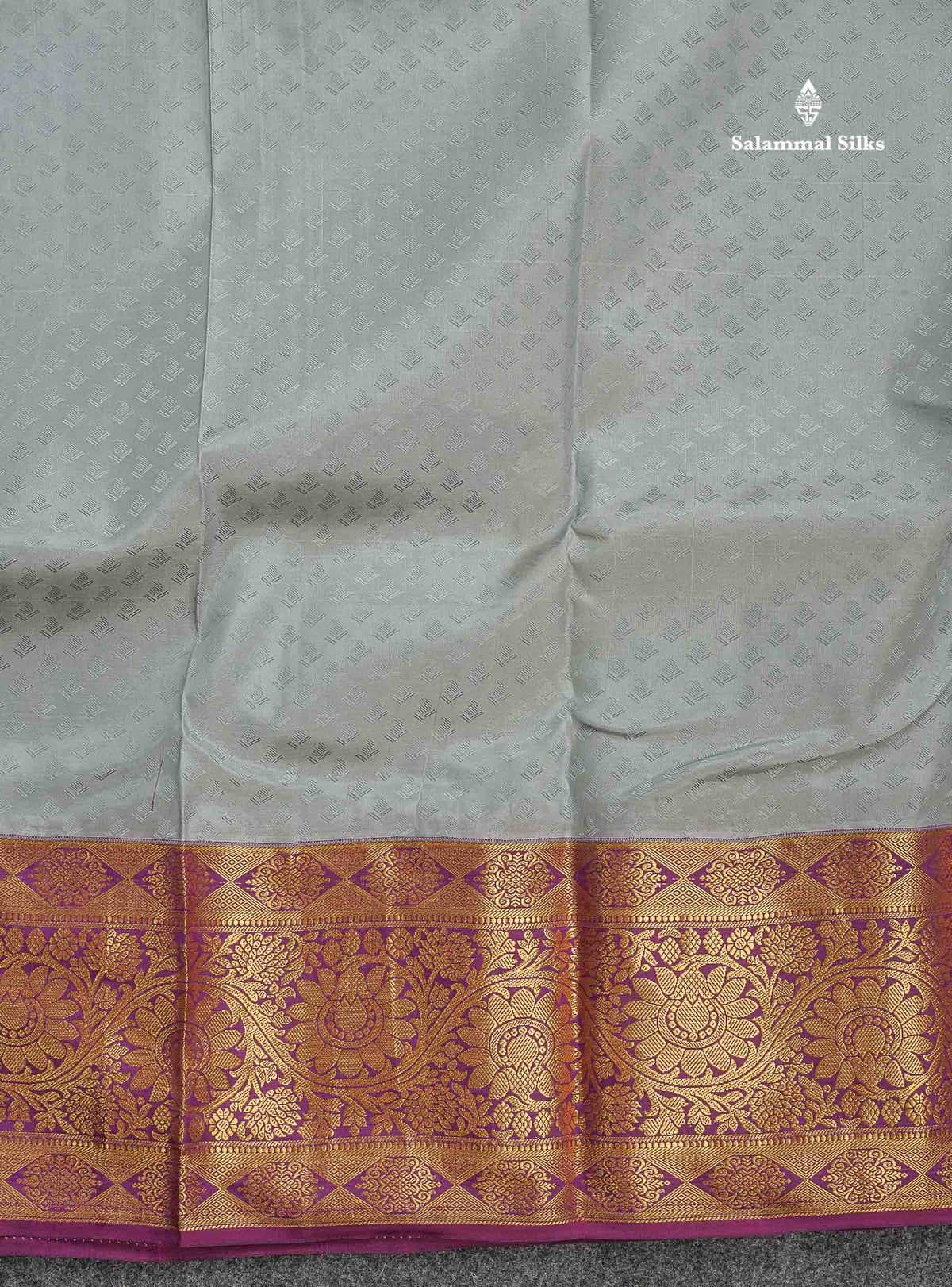 Semi Silk Saree - Grey Colour Body With Contrast Magenta Evening Morning Border