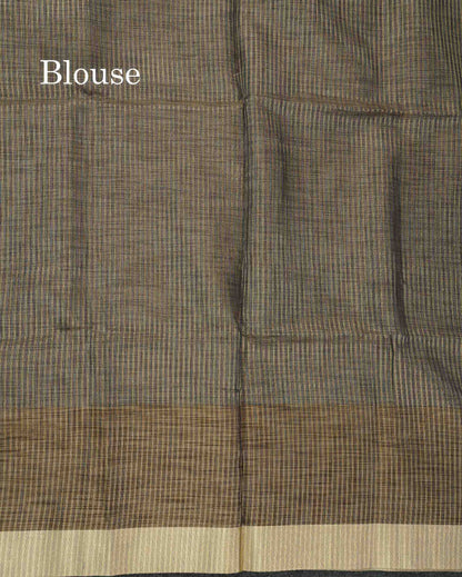 Beautiful Light Violet Linen Cotton Mix Fancy Saree With Fancy Border