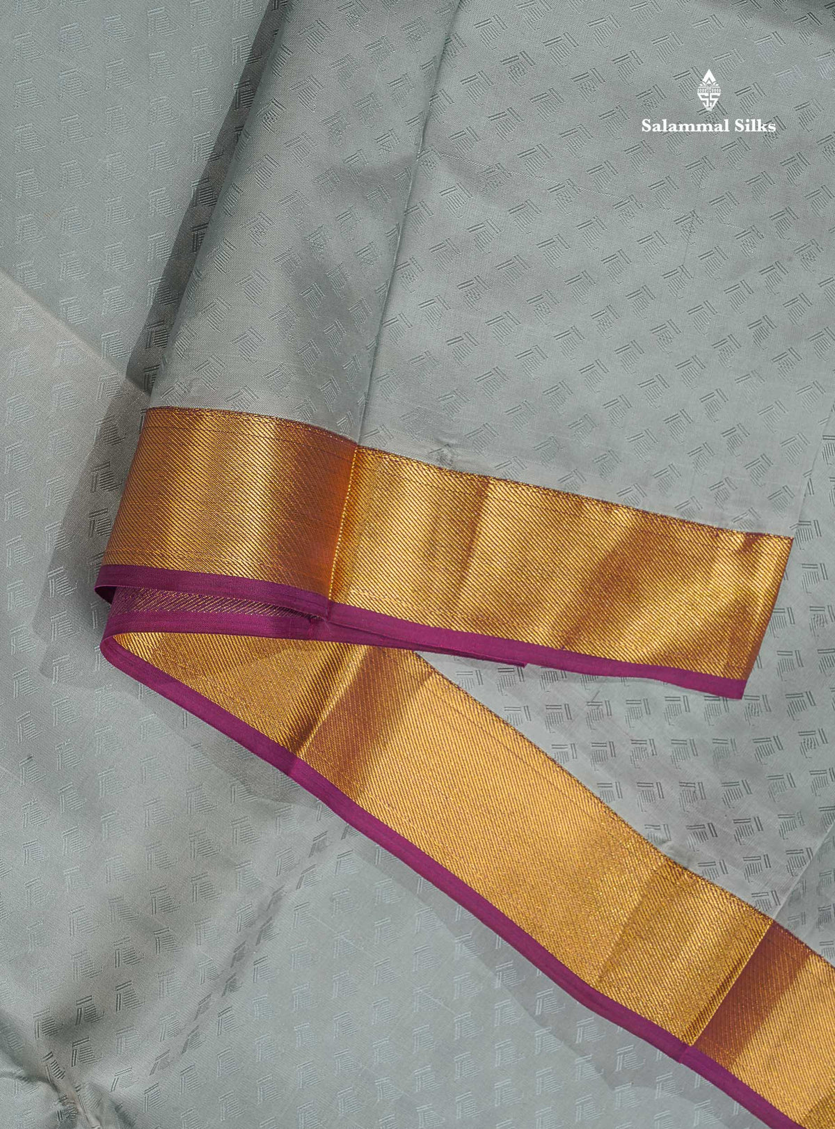 Semi Silk Saree - Grey Colour Body With Contrast Magenta Evening Morning Border