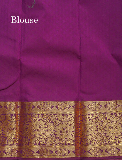 Semi Silk Saree - Grey Colour Body With Contrast Magenta Evening Morning Border