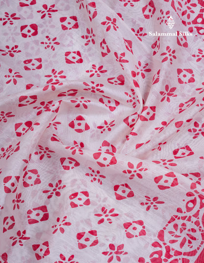 Beautiful White Mahu Silk Fancy Saree With Contrast Red Border