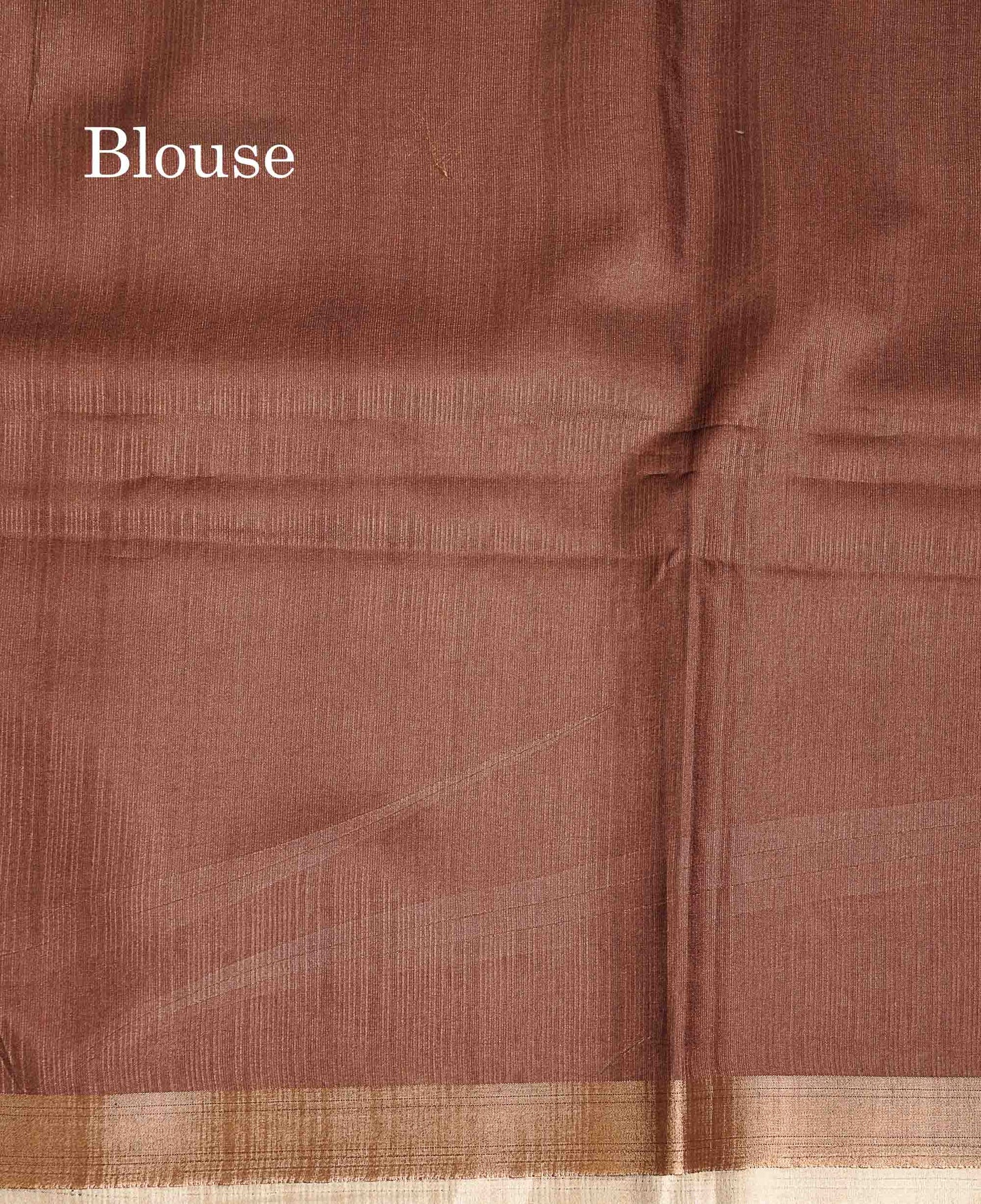 Semi Tussar Saree - Multi Colour Printed Along With Contrast Brown Blouse
