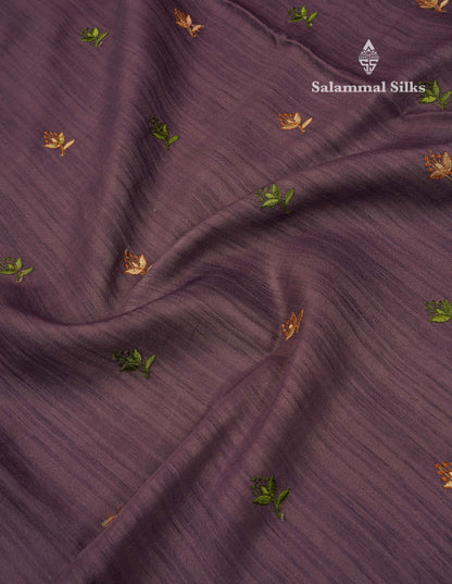 Beautiful Pastel Violet Thread Work Butta Saree With Fancy Embroidery Border