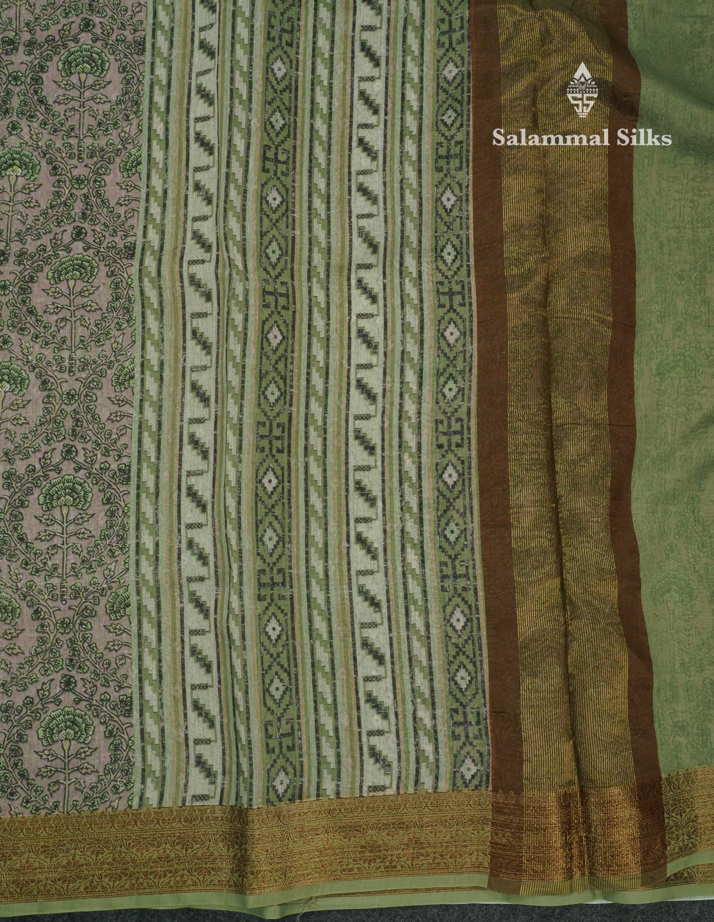 Light Maroon Colour Chanderi Mixed Cotton Saree With Contrast Elaichi Green Border