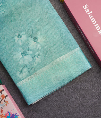 Pastel Blue Silk Kota Saree With Fancy Border