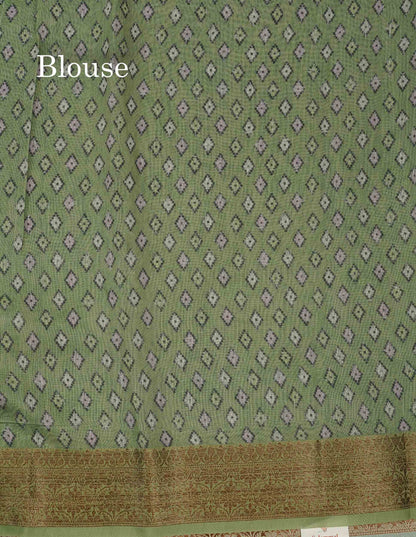 Light Maroon Colour Chanderi Mixed Cotton Saree With Contrast Elaichi Green Border
