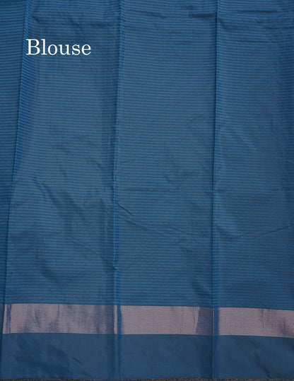 Semi Silk Saree - Navy Blue Colour Body With Zari Border