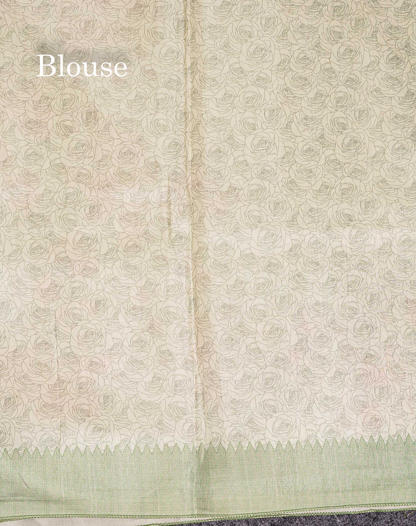 Semi Tussar Saree - Light Pista Green Plain Along With Floral Design & Contrast Light Green Border