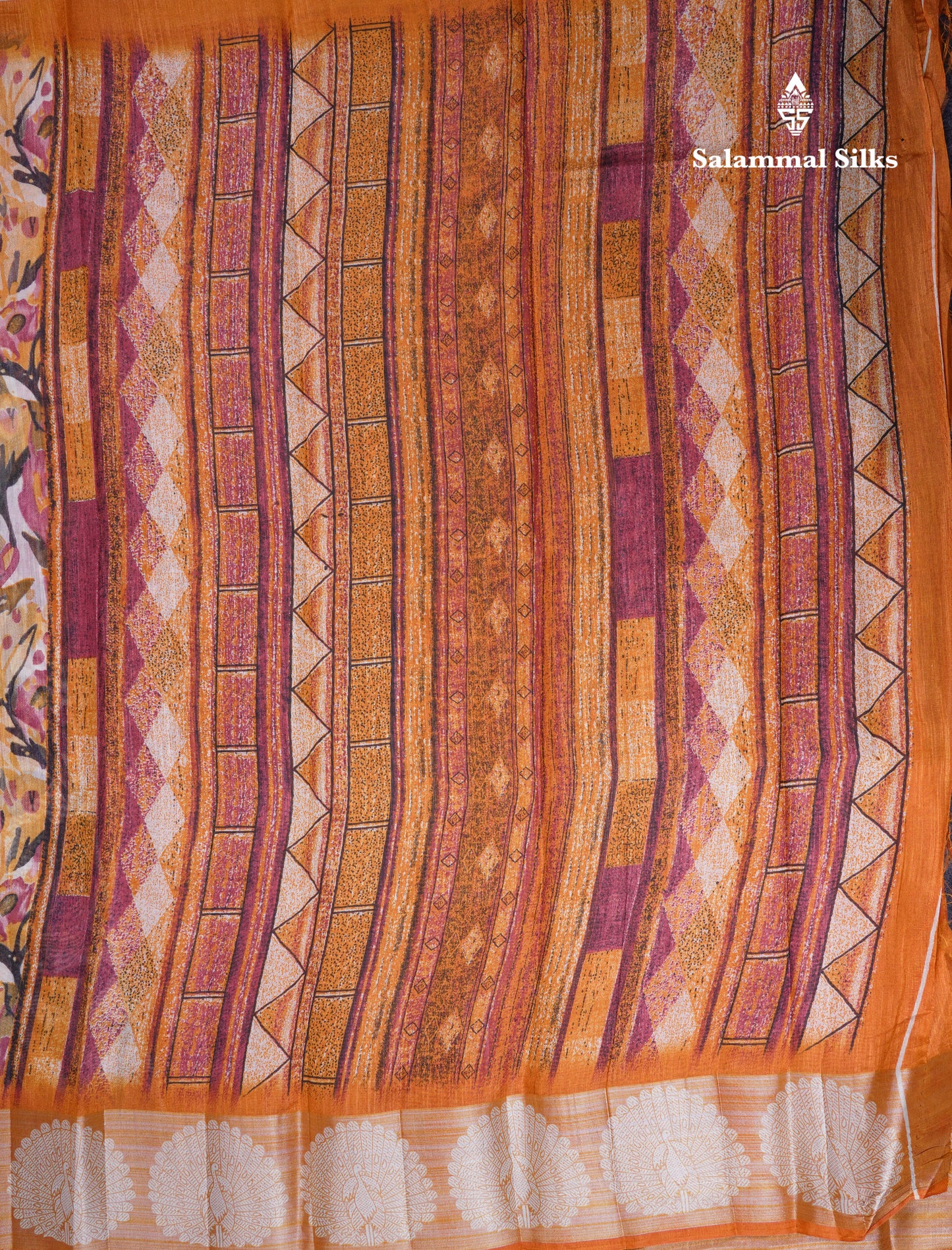 Beautiful Multicolour Mixed Cotton Saree With Contrast Army Green Fancy Tissue Border