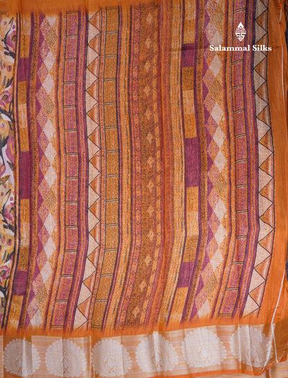 Beautiful Multicolour Mixed Cotton Saree With Contrast Army Green Fancy Tissue Border