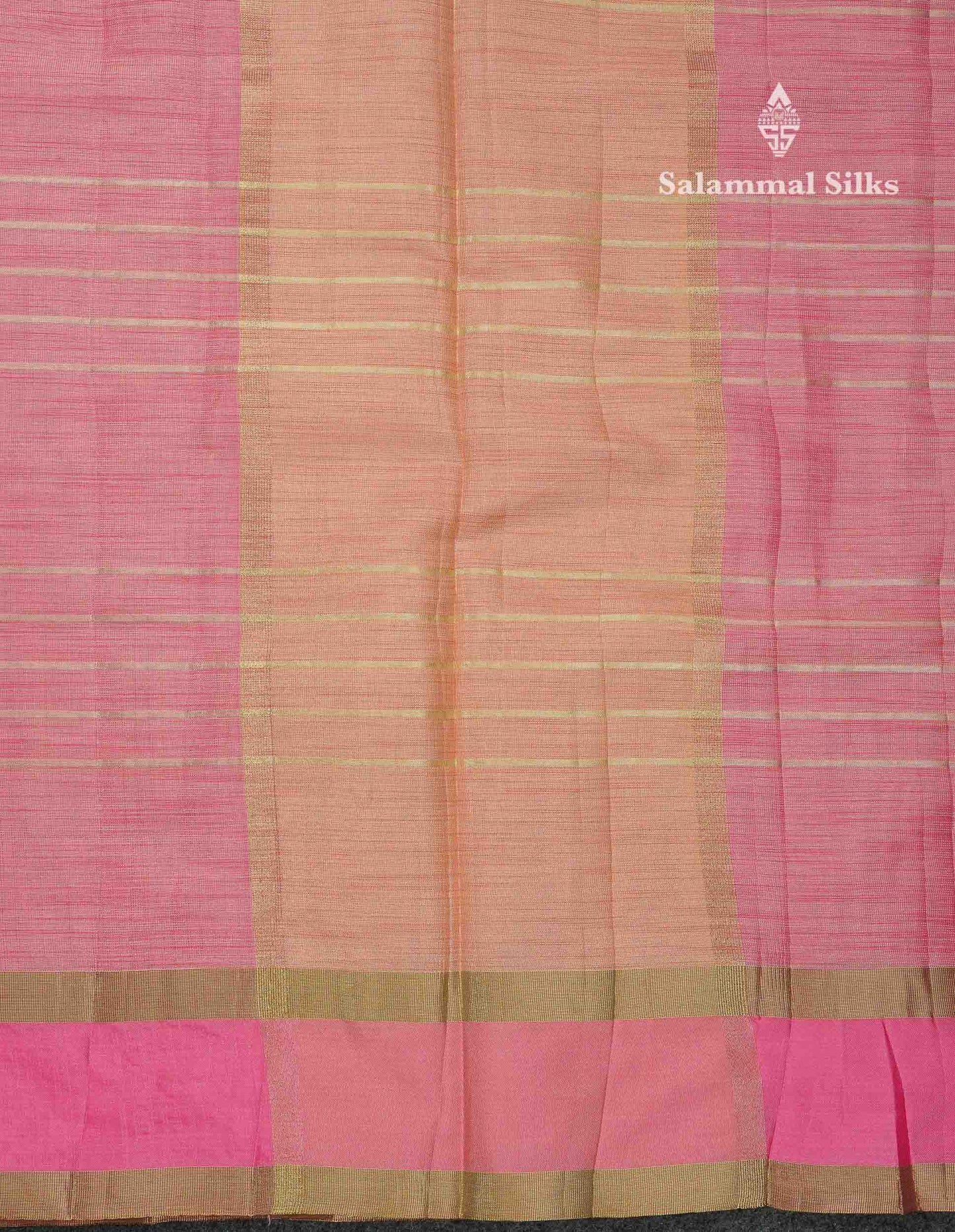 Beautiful Baby Pink Vaira Oosi Semi Tussar Saree With Fancy Border