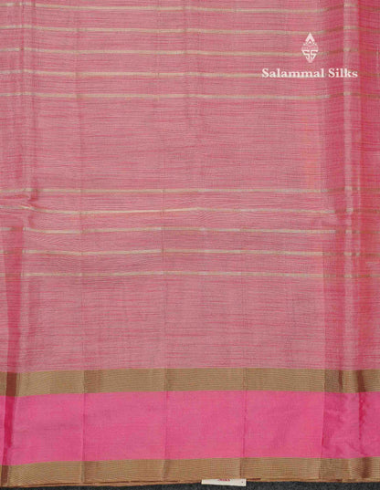 Beautiful Baby Pink Vaira Oosi Semi Tussar Saree With Fancy Border