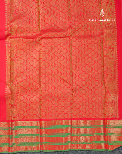 Beautiful Korvai White Pure Kanjivaram Silk Saree With Contrast Red Traditional Border