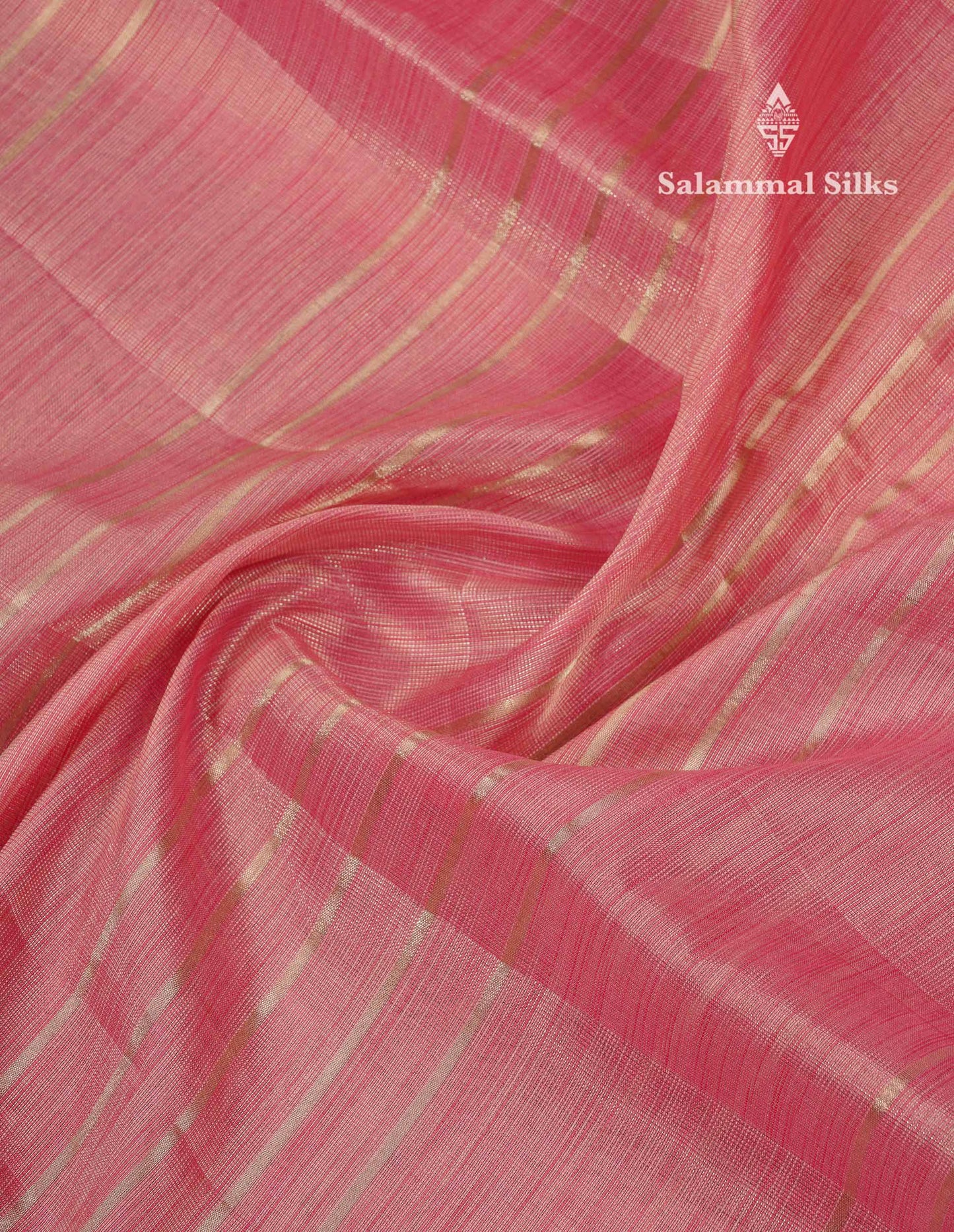 Beautiful Baby Pink Vaira Oosi Semi Tussar Saree With Fancy Border
