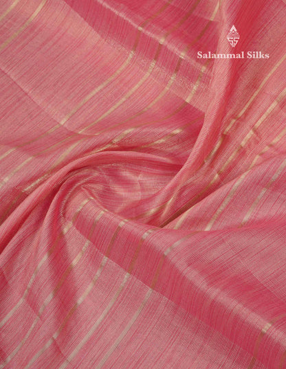 Beautiful Baby Pink Vaira Oosi Semi Tussar Saree With Fancy Border