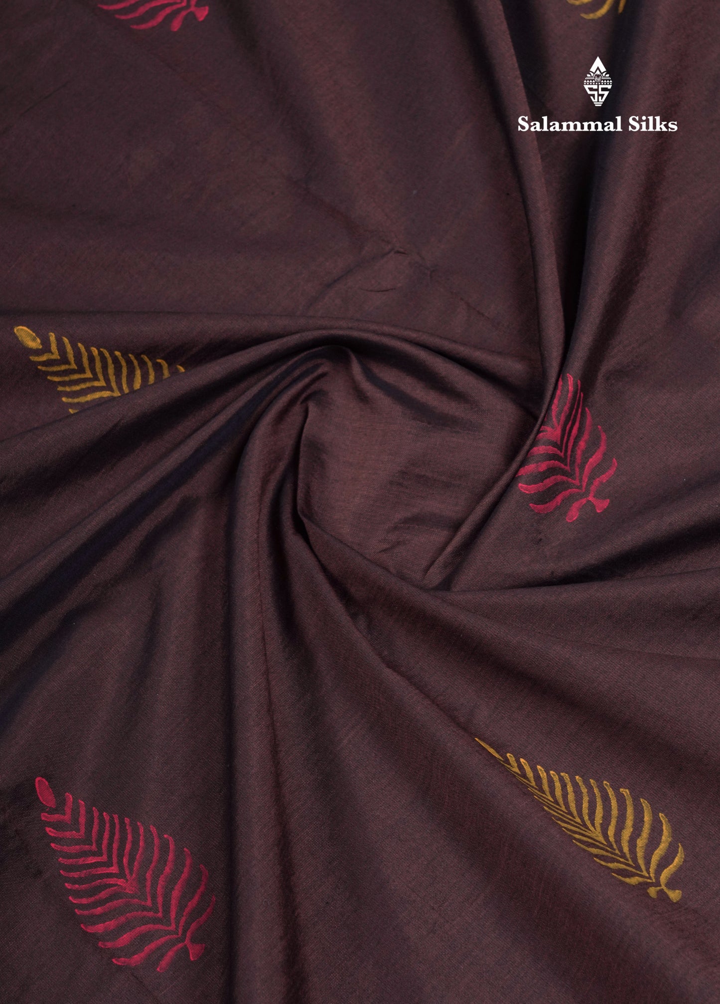 Beautiful Brown South Cotton Printed Saree With Contrast Mustard Yellow Blouse