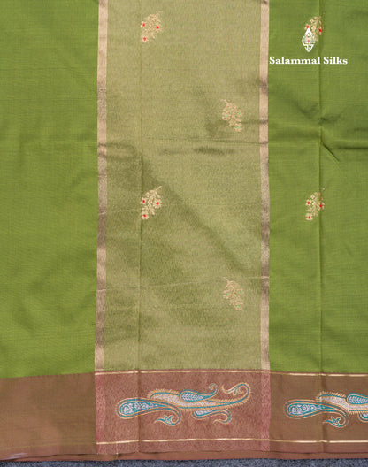 Dark Maroon Menakari Work Semi Soft Silk Saree With Fancy Border