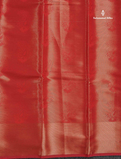 Semi Raw Silk Saree -  Redish Maroon Colour Body With Fancy Border