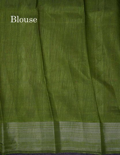 Beautiful Multicolour Mixed Cotton Saree With Contrast Army Green Fancy Tissue Border
