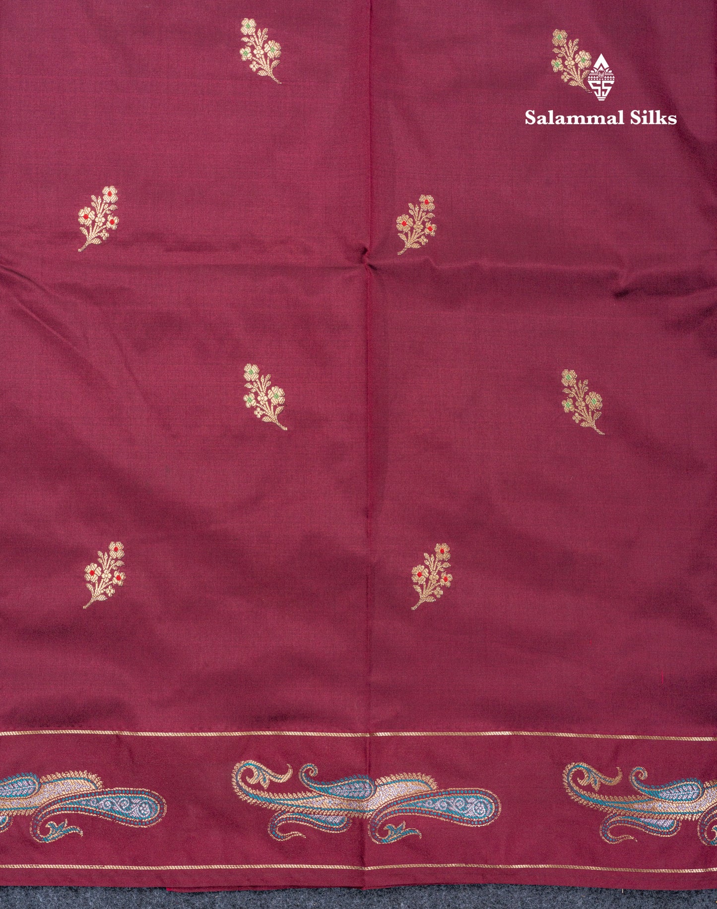 Dark Maroon Menakari Work Semi Soft Silk Saree With Fancy Border