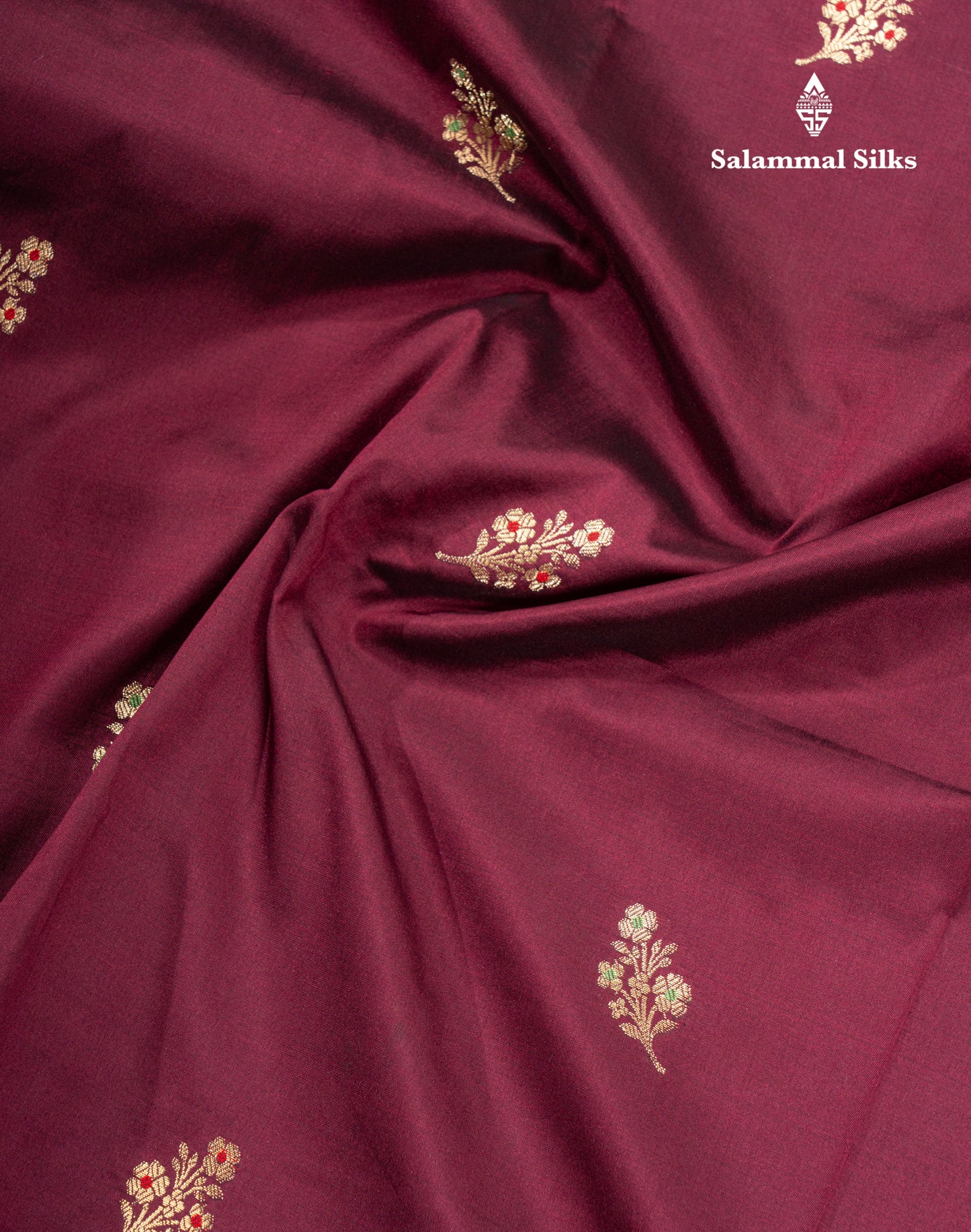 Dark Maroon Menakari Work Semi Soft Silk Saree With Fancy Border