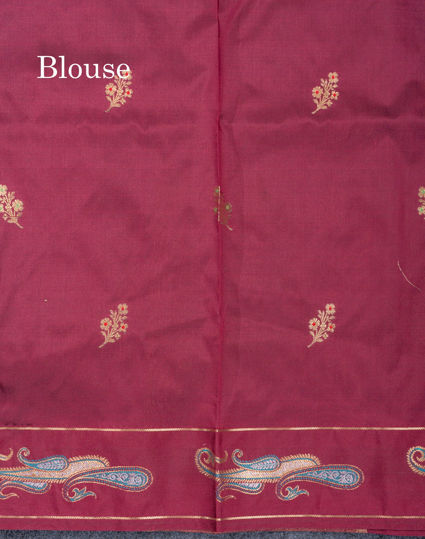 Dark Maroon Menakari Work Semi Soft Silk Saree With Fancy Border
