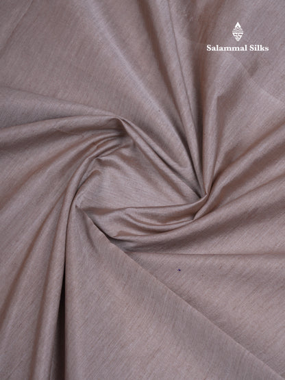 Beautiful Cream Grey South Cotton Printed Saree With Contrast Dark Purple Blouse