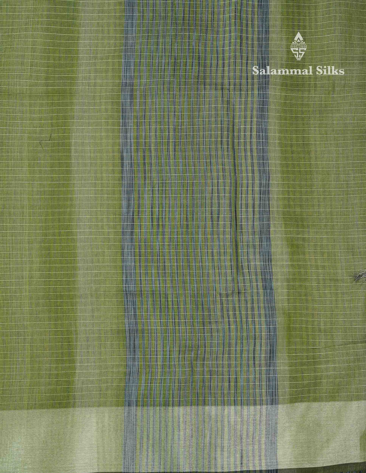 Beautiful Blueish Grey Linen Cotton Mix Saree With Fancy Tissue Border