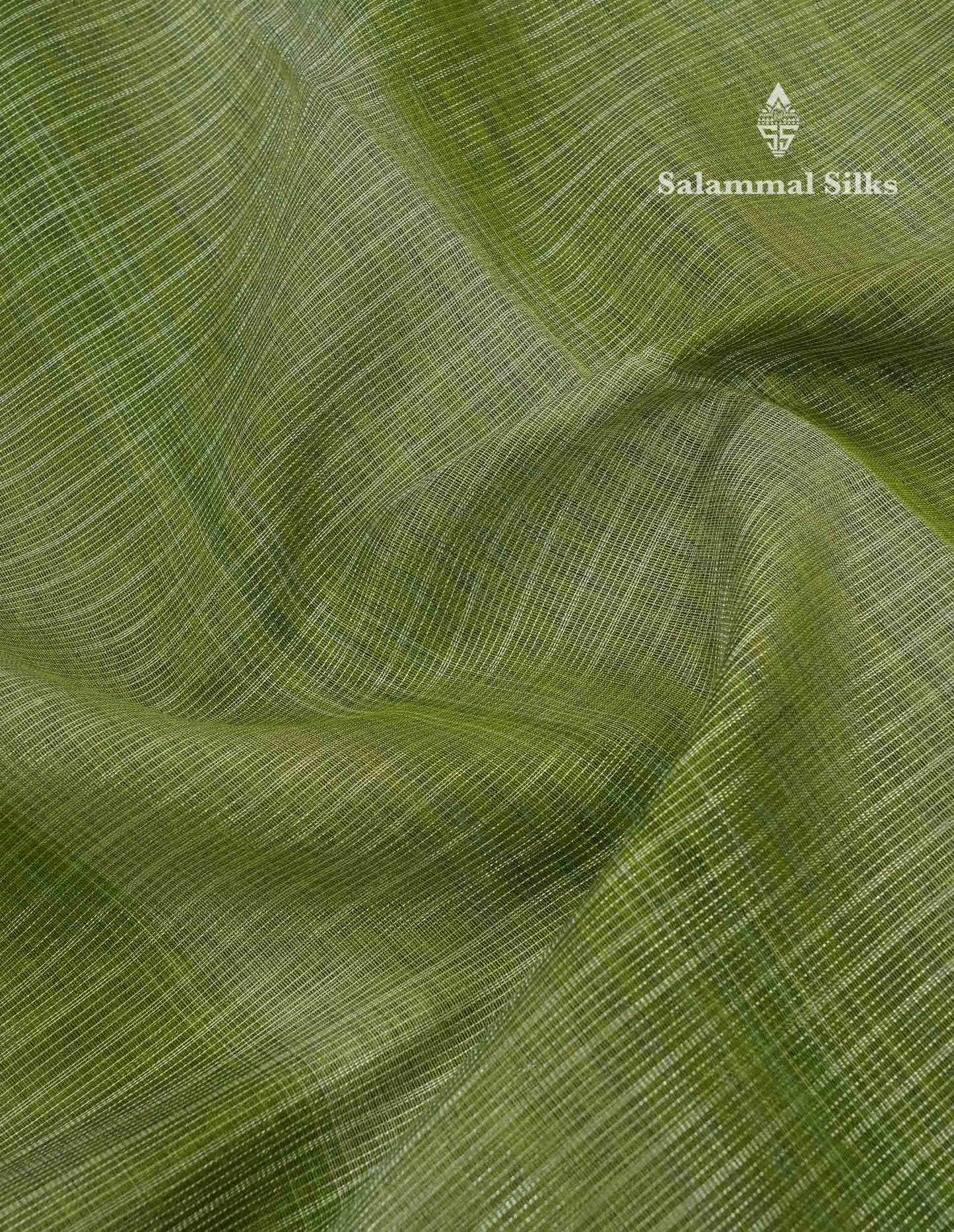 Beautiful Blueish Grey Linen Cotton Mix Saree With Fancy Tissue Border
