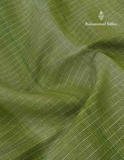 Beautiful Blueish Grey Linen Cotton Mix Saree With Fancy Tissue Border