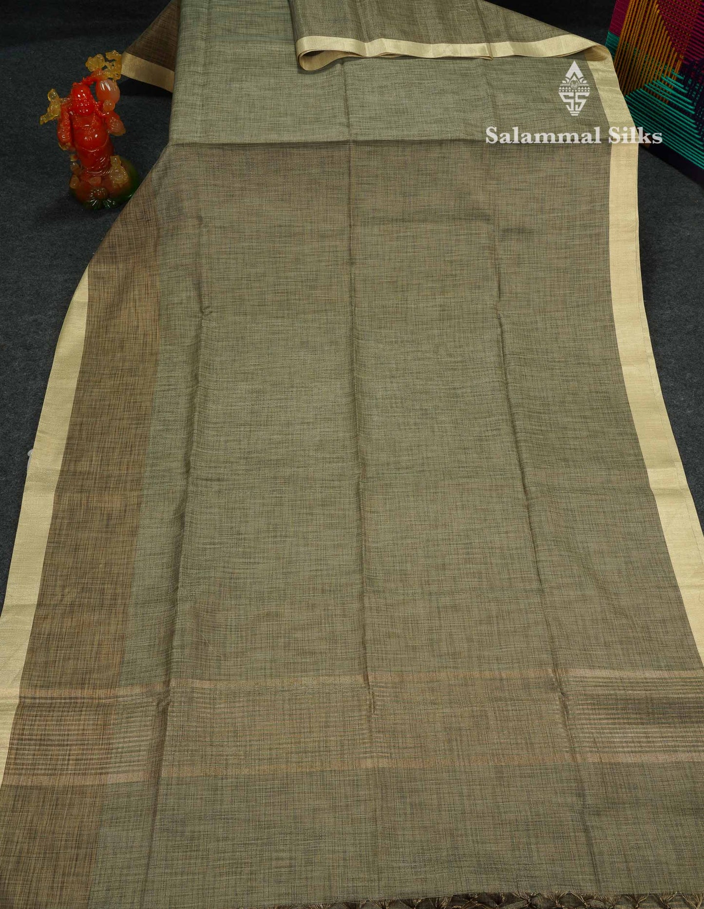 Beautiful Light Violet Linen Cotton Mix Fancy Saree With Fancy Border