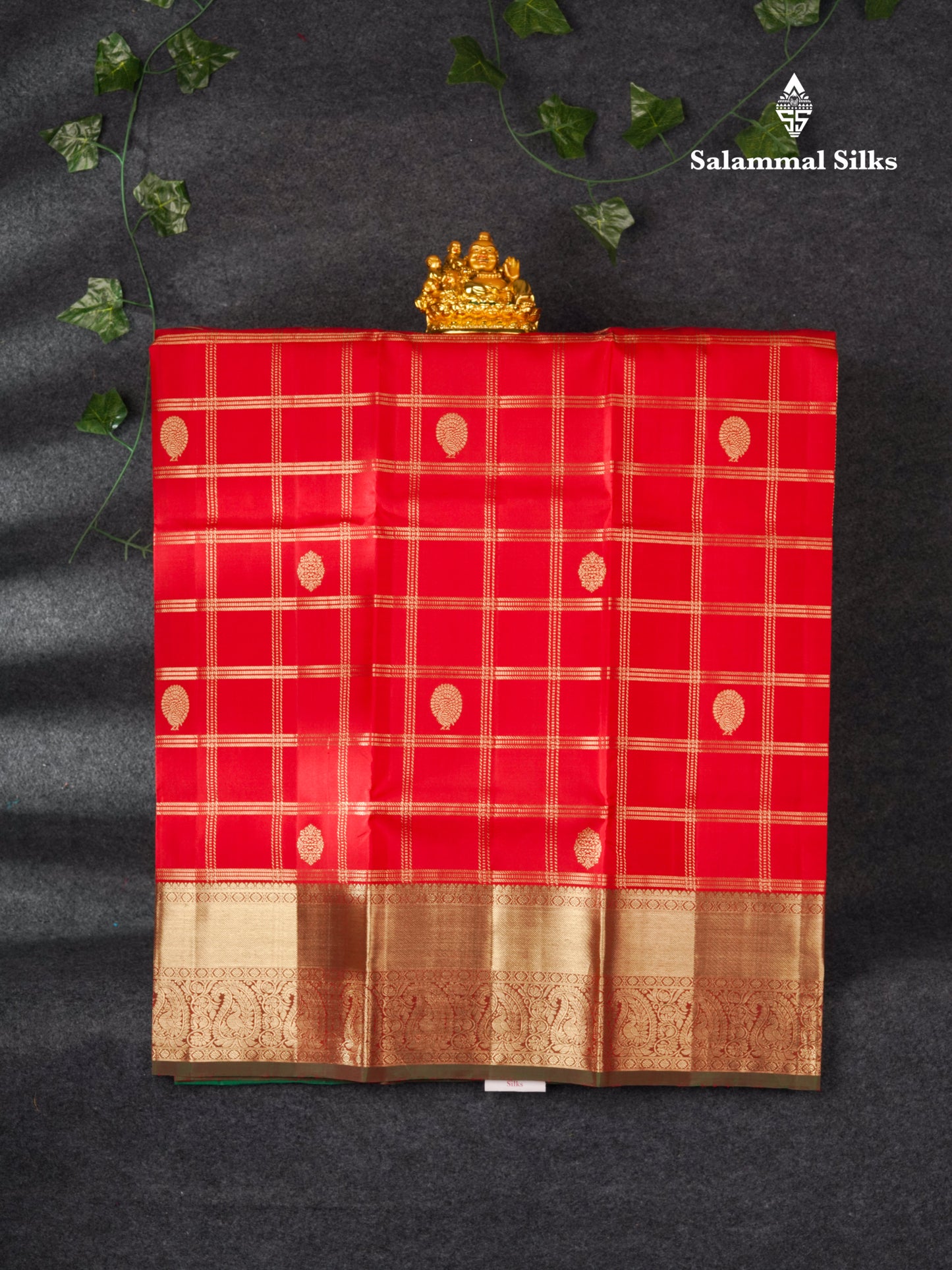 Pure Silk Pattu Pavadai (Chilly Red) With Bottle Green Blouse 36"