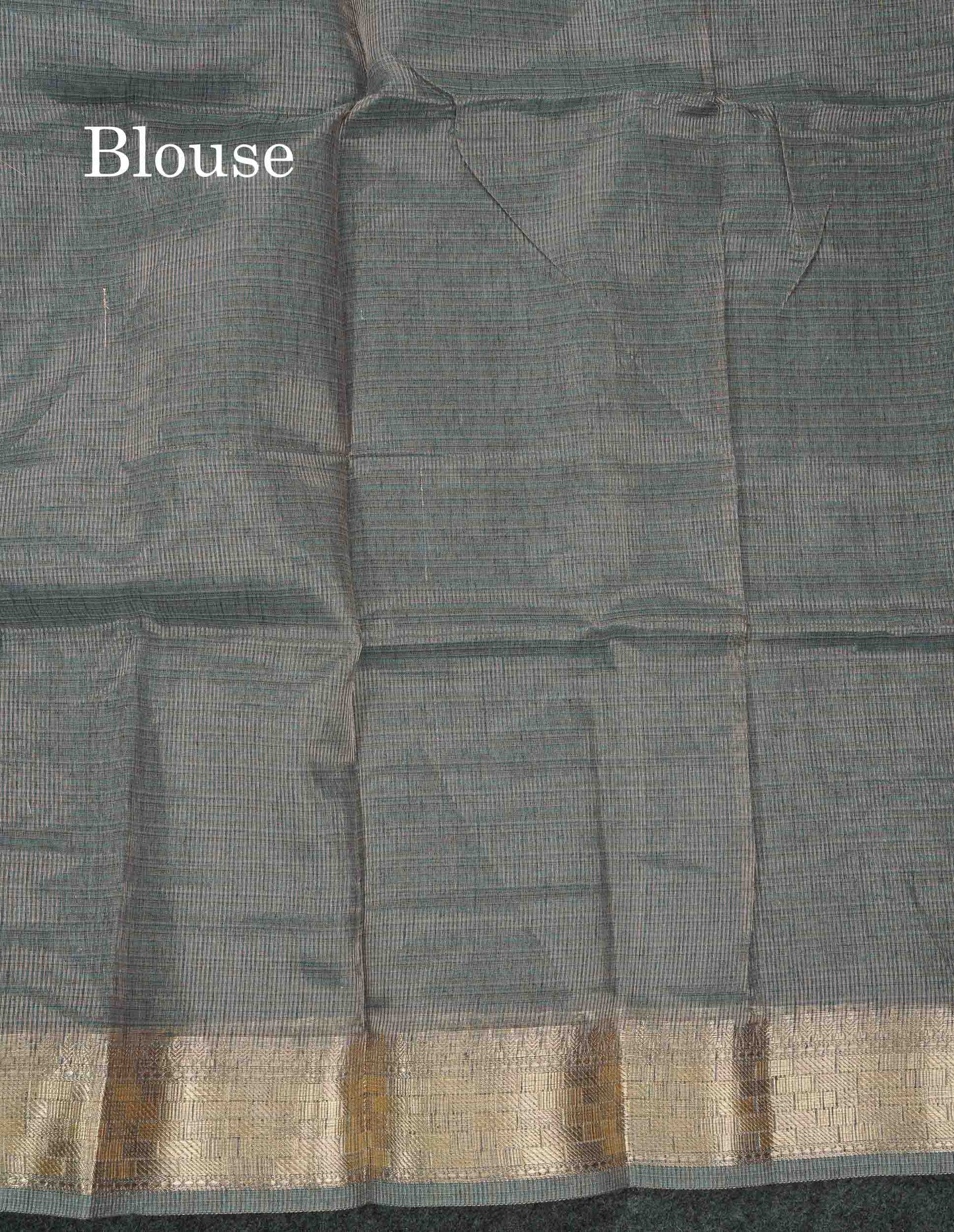 Beautiful Sea Blue Linen Cotton Mix Fancy Saree With Fancy Border
