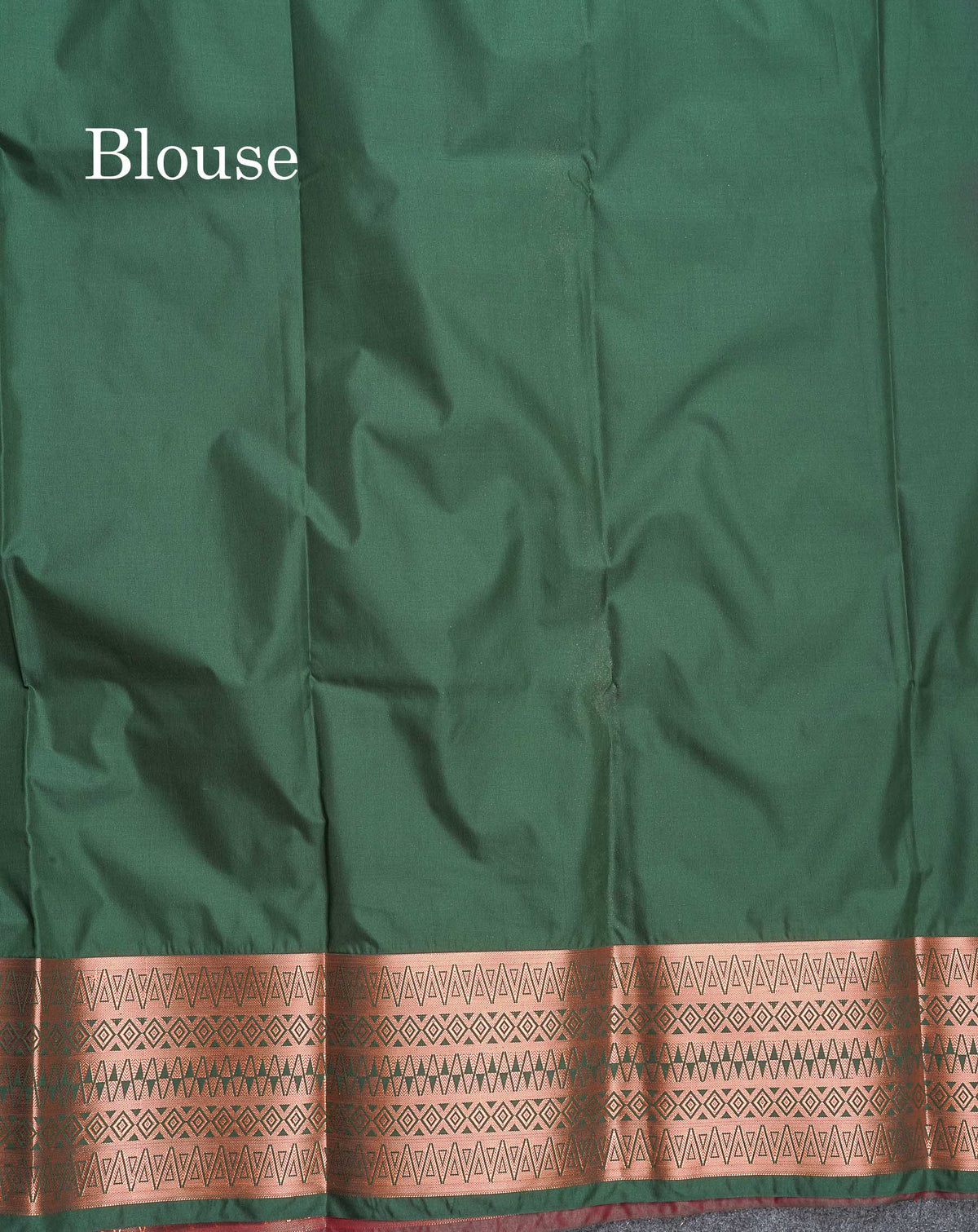 Semi Silk Saree - Maroon Colour Body With Contrast Bottle Green Blouse