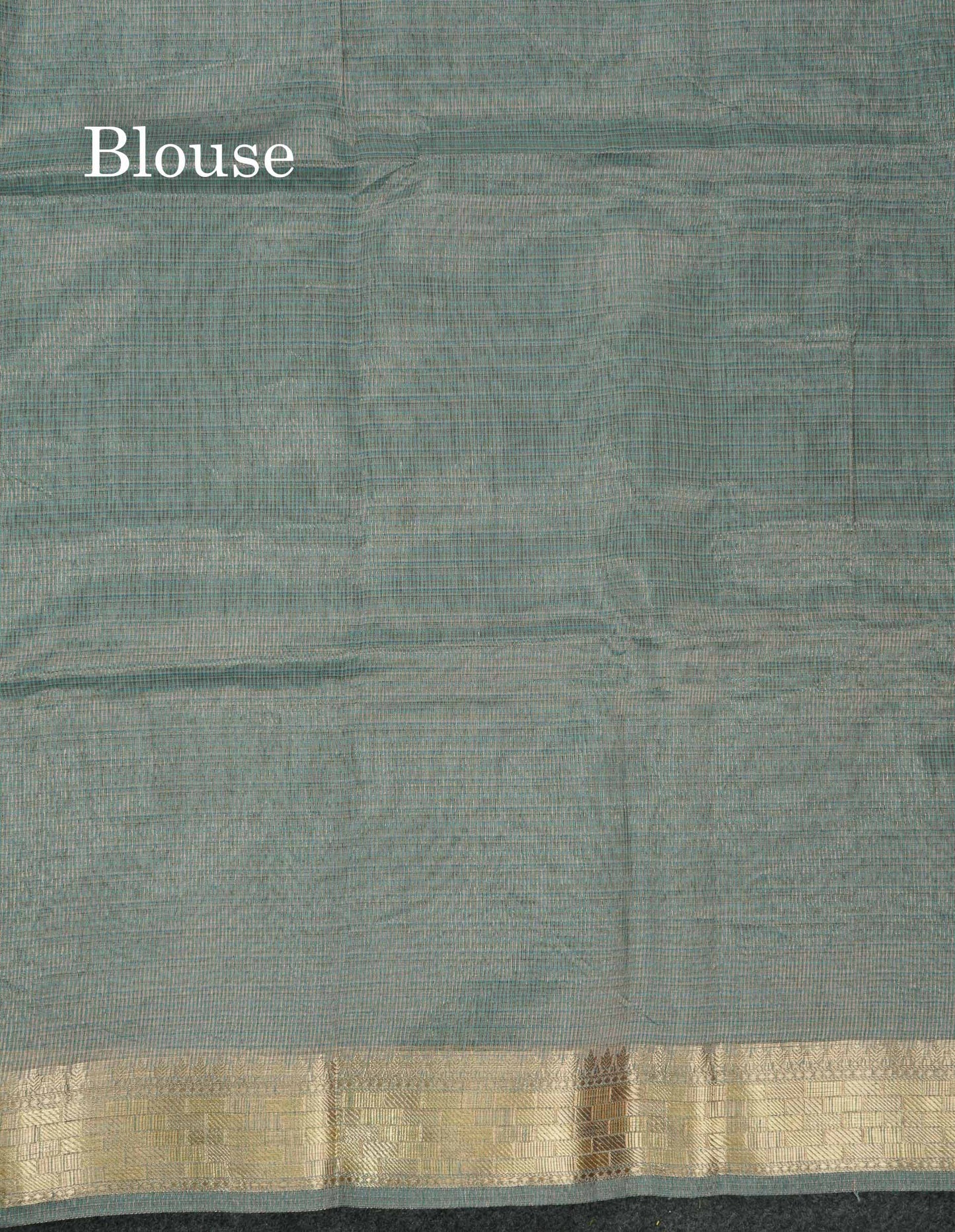 Beautiful Sea Blue Linen Cotton Mix Fancy Saree With Fancy Border