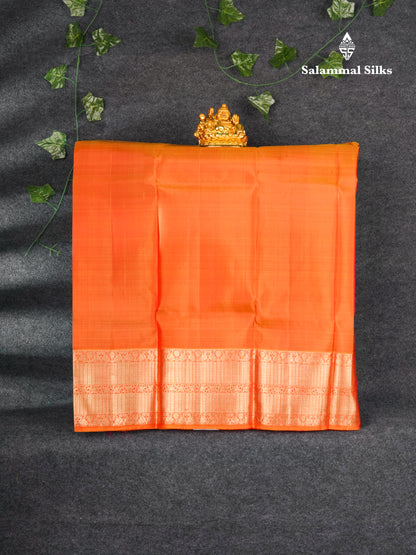 Pure Silk Pattu Pavadai (Maroon) With Orange Blouse 36"