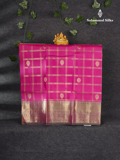 Pure Silk Pattu Pavadai (Magenta Pink) With Bottle Green Blouse 36"