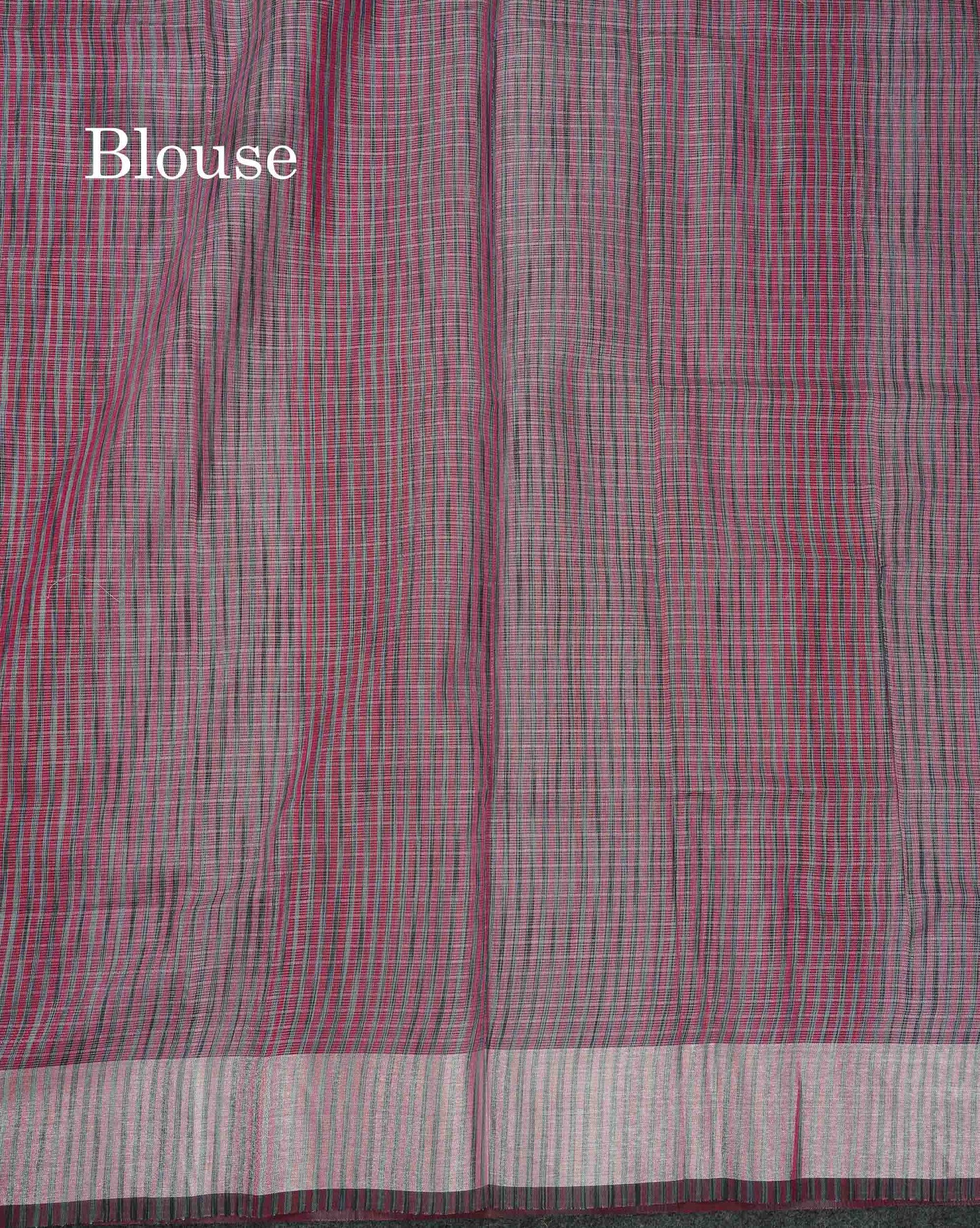 Beautiful Blueish Grey Linen Cotton Mix Saree With Fancy Tissue Border