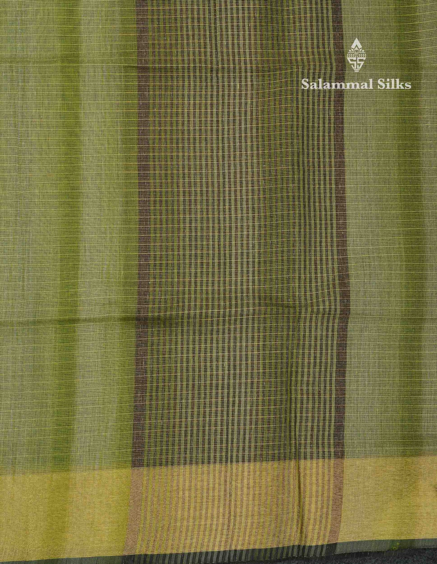 Beautiful Blueish Grey Linen Cotton Mix Saree With Fancy Tissue Border