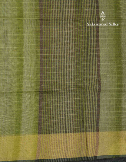 Beautiful Blueish Grey Linen Cotton Mix Saree With Fancy Tissue Border