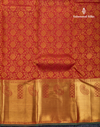 Maroon Bridal Pure Kanjivaram Silk Saree With Traditional Evening Morning Border
