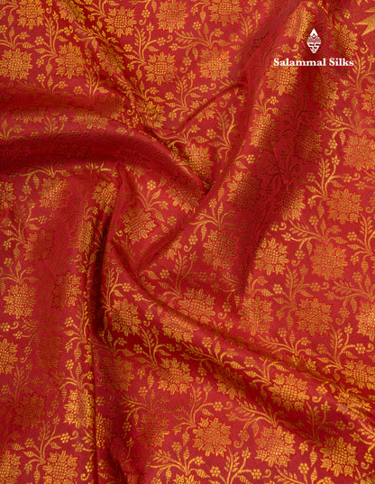 Maroon Bridal Pure Kanjivaram Silk Saree With Traditional Evening Morning Border