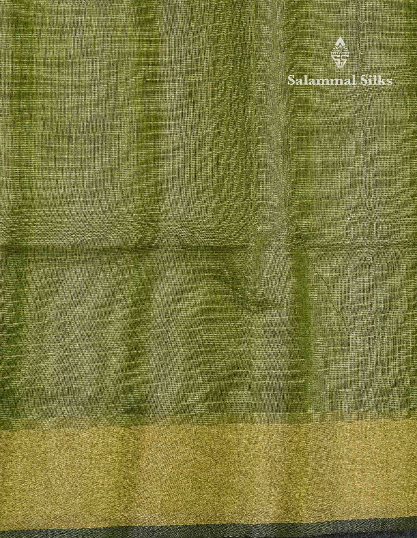 Beautiful Blueish Grey Linen Cotton Mix Saree With Fancy Tissue Border