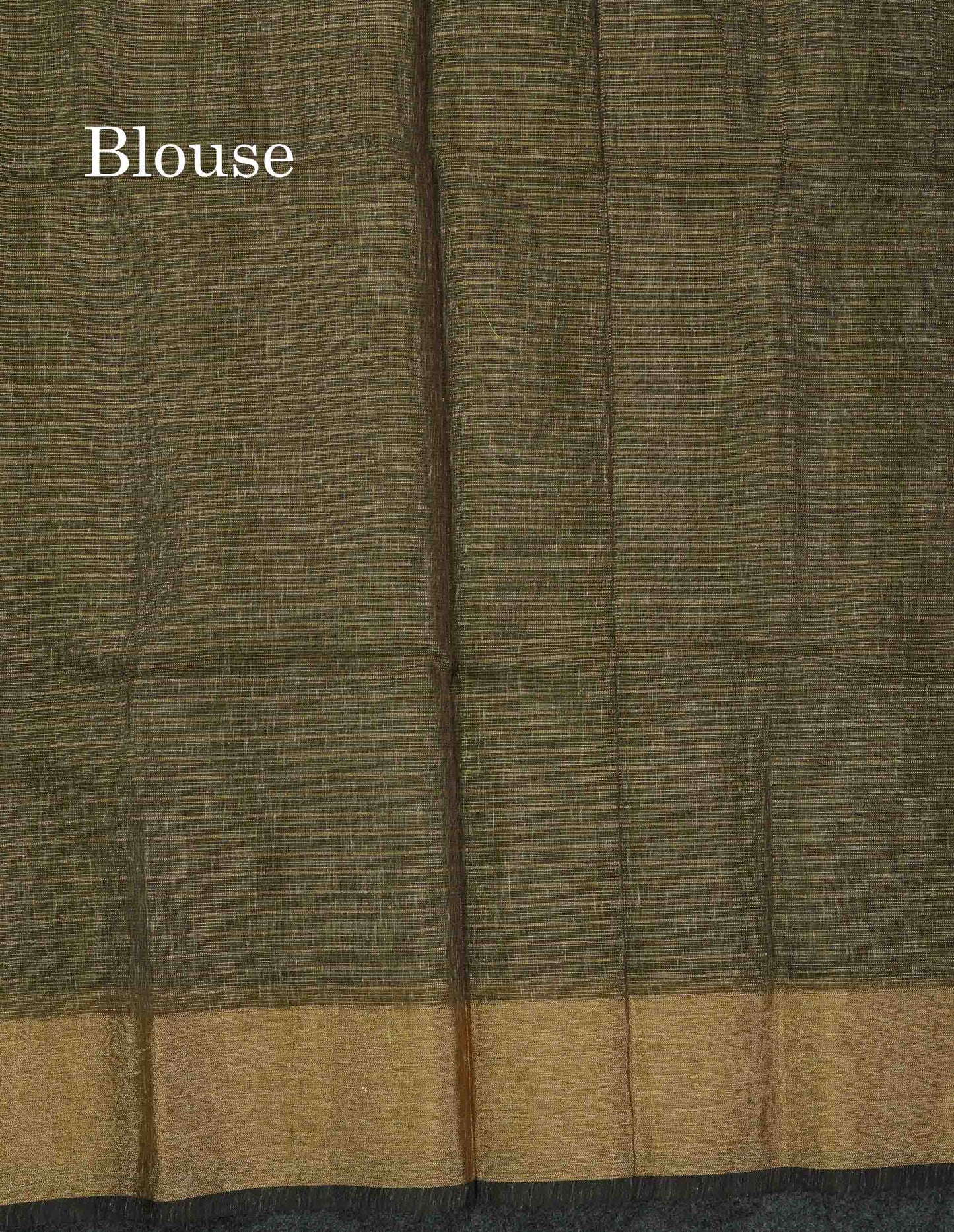 Beautiful Blueish Grey Linen Cotton Mix Saree With Fancy Tissue Border