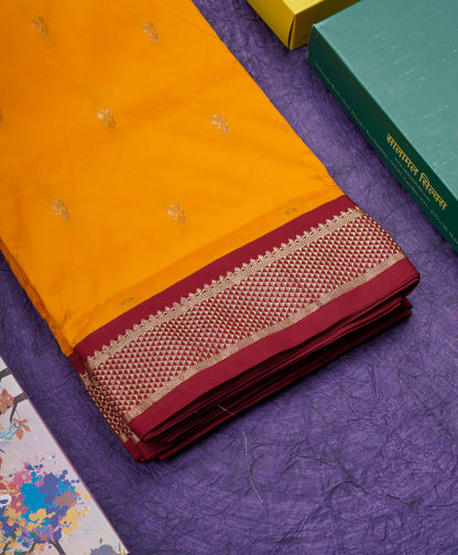 9 Yards Semi Silk Saree Pink Colour with Royal Blue Border