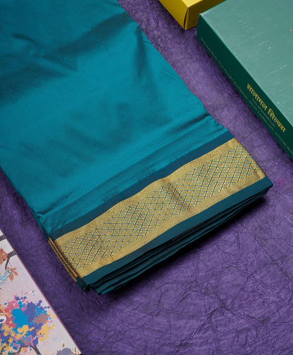 9 Yards Semi Silk Saree Orange Colour with Red Border