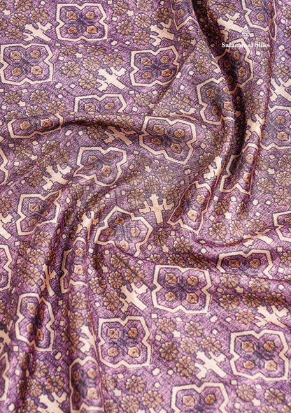 Semi Tussar Saree -  Dual Tone Magenta Along With Contrast Ramar Blue Fancy Border