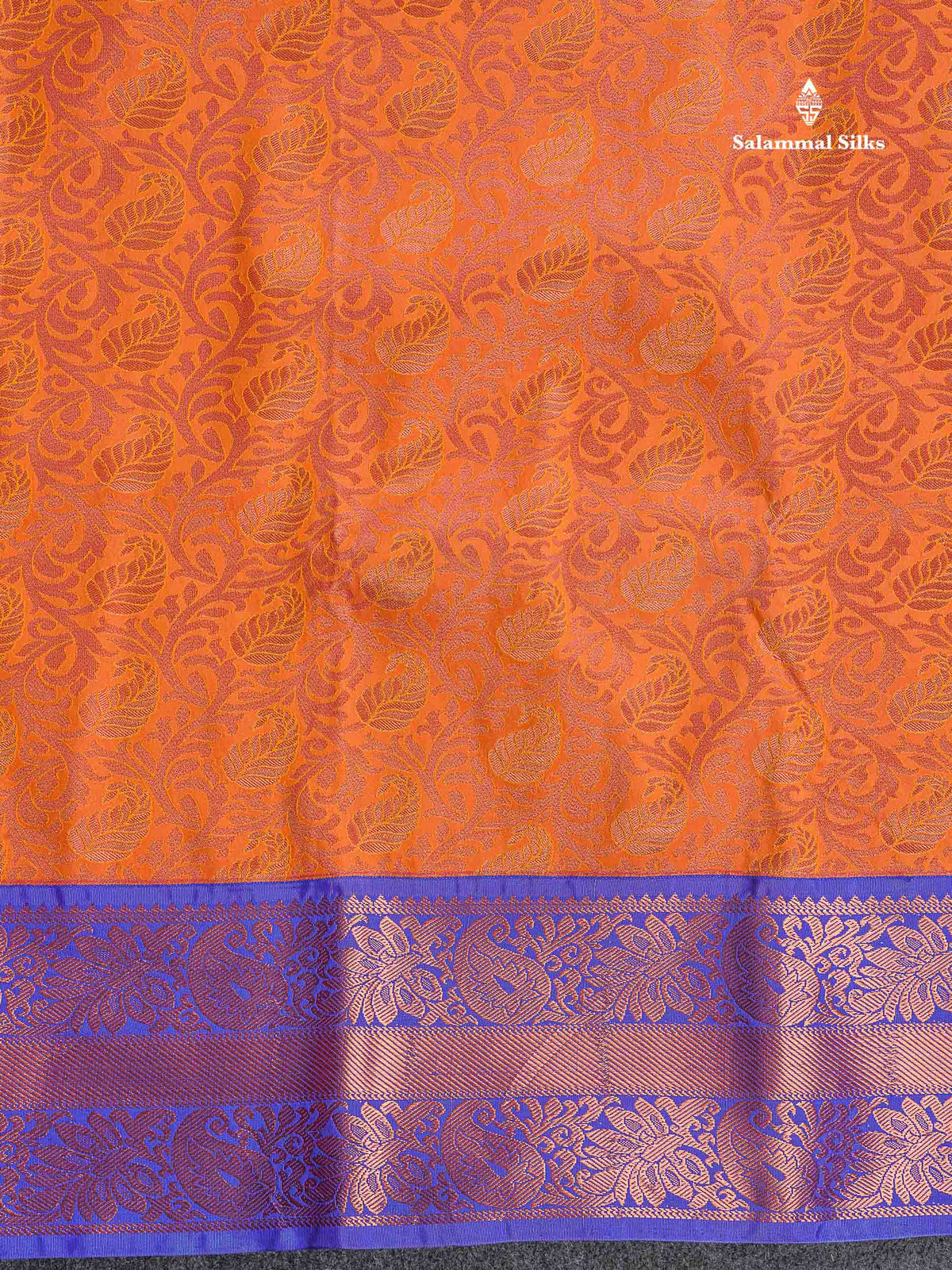 Semi Silk Saree - Orange Colour Body With Contrast Violet Evening Morning Border